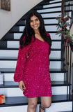 Southern Grace Hot Pink Sequin Dress