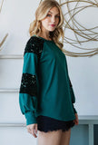 7th Ray Sequin Long Sleeve Top