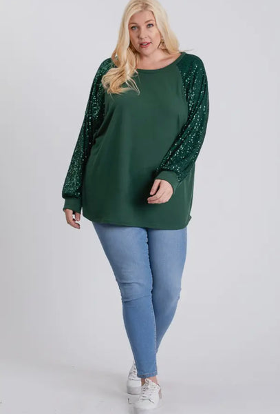 7th Ray Long Sleeve Sequin Top