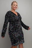 Esmeray Velvet Sequins Dress-PLUS SIZE