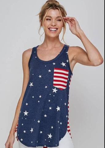 Vanilla Monkey Star andStriped Racer Back Tank Top