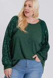 7th Ray Long Sleeve Sequin Top