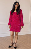 Southern Grace Hot Pink Sequin Dress