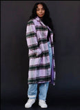 Panache Plaid Knee Length Coat