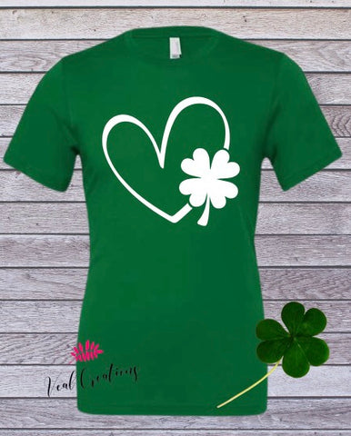 Veal Creations Heart Shamrock Tee