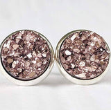 Jenna Scifres Rose Gold Druzy Stud Earrings