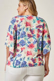 Andree by Unit Vibrant Floral V-Neck Top-PLUS SIZE