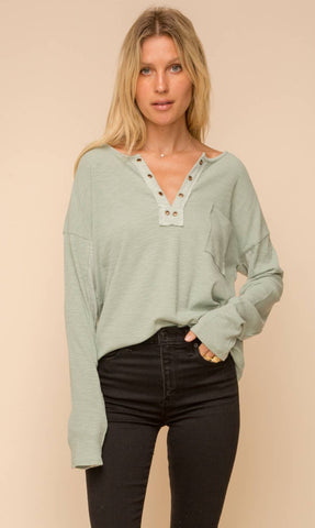 Hem & Thread Grommet Detailed Rib Top