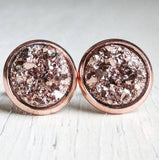 Jenna Scifres Rose Gold Druzy Stud Earrings