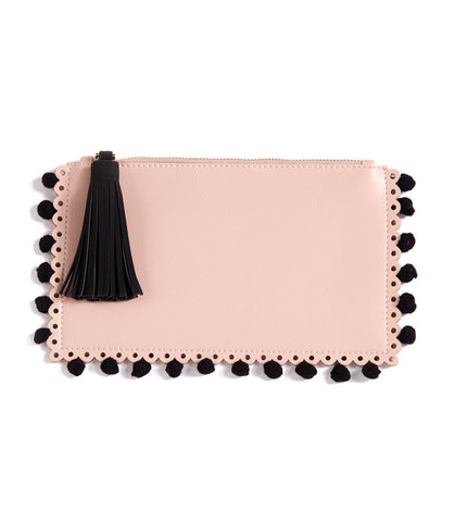 Shiraleah Chicago Lola Zip Pouch with Tassle and Pom Pom Accents