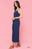 Blu Heaven Square Neck Spaghetti Strap Layered Midi Belted Dress