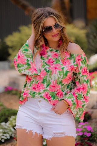 Jess Lea Floral Off Shoulder Floral Top