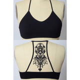 Leto Tatoo Mesh Back Bralette