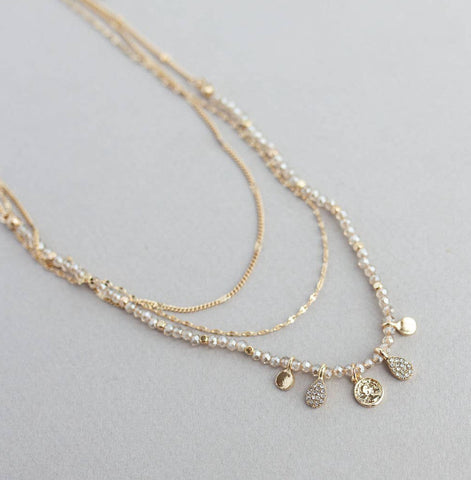 Meghan Brown Fuller Crystal Layered Necklace