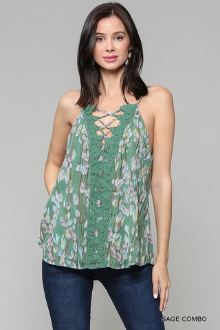 Blu Heaven Floral Criss Cross Cami