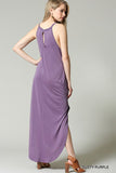 Blu Heaven Dusty Purple Tie Front Halter Maxi Dress