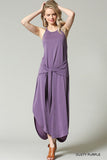 Blu Heaven Dusty Purple Tie Front Halter Maxi Dress