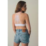 Leto Tatoo Mesh Back Bralette