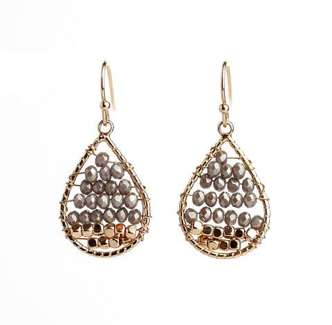 Meghan Browne Oaklyn Hematite Dangle Earrings