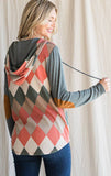 7th Ray Argyle Print Hoodie