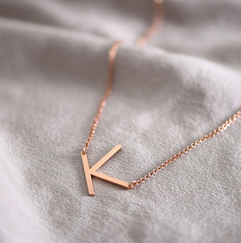 Lauren Lane Rose Gold Initial Necklace