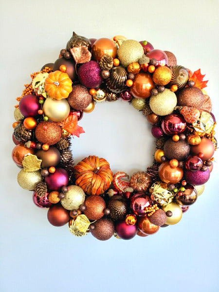 Shiny Things Handmade Ornament Wreath Fall #3