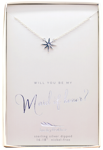 Lucky Feather Maid of Honor Necklace