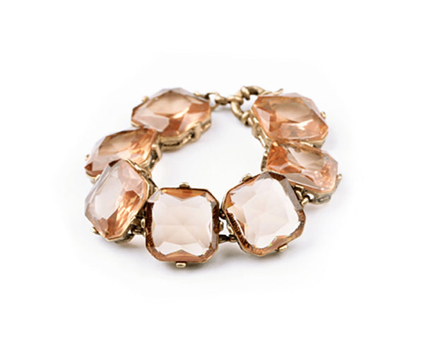 Sparklepop Champagne Pink Gemmed Bracelet
