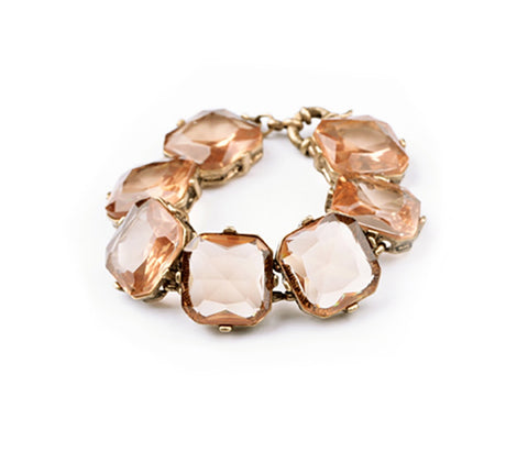 Sparklepop Champagne Pink Gemmed Bracelet