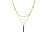 Gazel Thalia Layered Blue Tassel Necklace